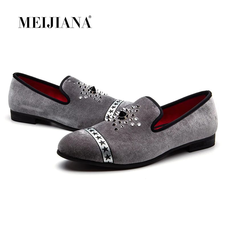 MEIJIANA New Fashion Brand Loafers Men Velvet Dress Shoes Hot Drilling Handmade Luxurious Flats Men's Classic | Обувь