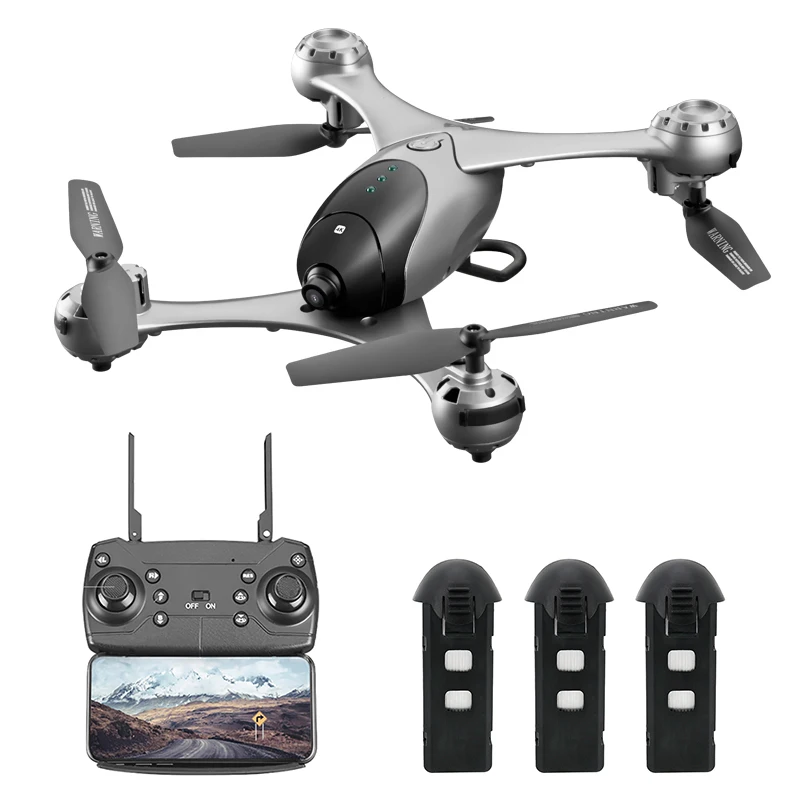 4K 3pcs battery Нмиц M6 видео с разрешением 1080 P Радиоуправляемый Дрон HD Gimbal двойной камеры WI-FI FPV Quadcopter приложение зависания тяжести объект режим отслеживания дополнительные тесто - Цвет: 4K 3pcs battery