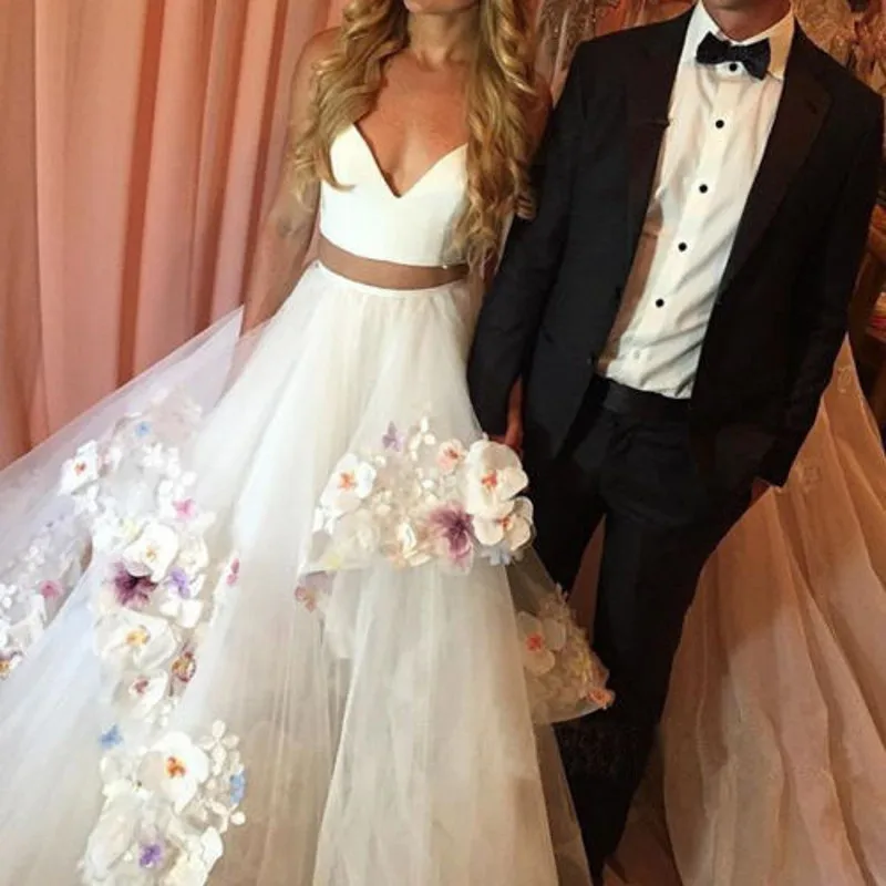 2020 Новый Белый 2 шт. свадебное платье es Милая с аппликациями Robe De Mariage Brautkleid Vestido