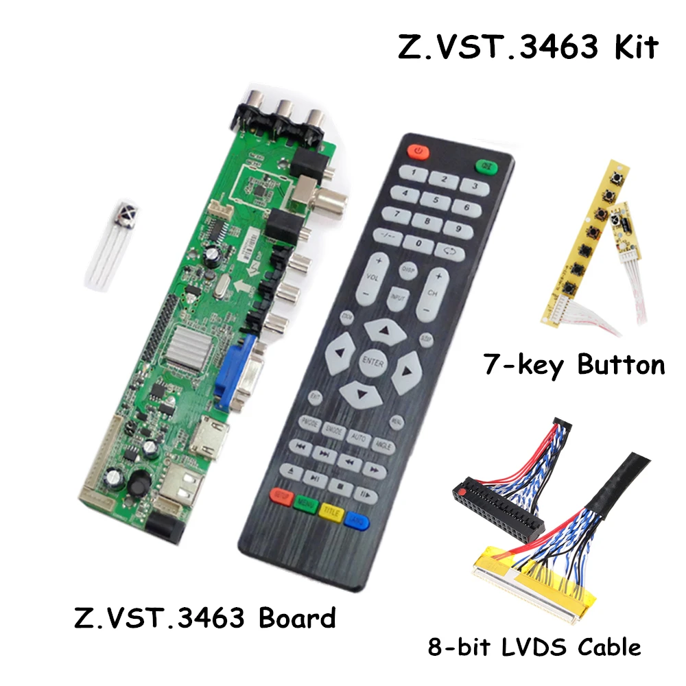 Z. VST.3463.A DVB C T Универсальный ЖК дисплей ТВ драйвер контроллера Совета PC/VGA/HDMI/USB