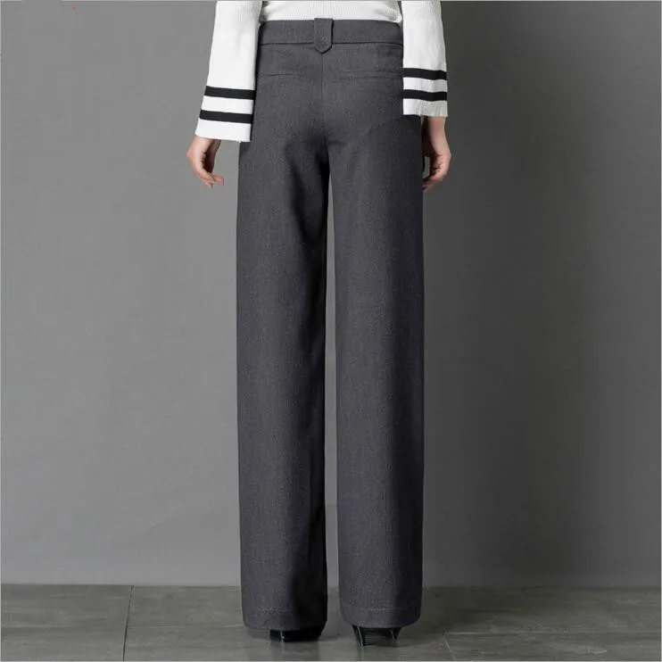 Зимние и осенние модные повседневные плотные теплые женские брюки большого