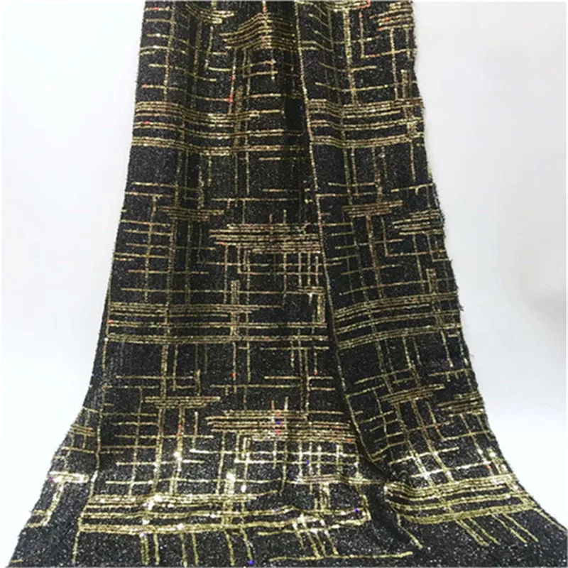 Black green 2019 African Lace Fabric Embroidery Sequins Organza High Quality French For Wedding | Дом и сад