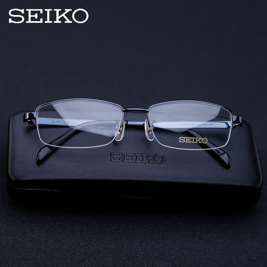 SEIKO, оправа для оптических очков, мужской светильник, титановые очки, очки для мужчин, чистый титан, оправа для оптических очков H01116