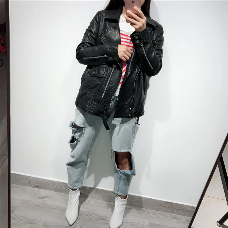 ladies real leather coat women genuine jacket | Женская одежда