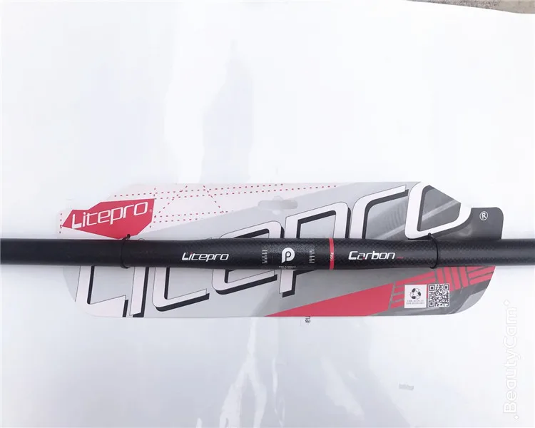 Litepro BMX складной руль из углеродного волокна, однообразный руль из углеродного волокна 25,4 мм, прямой горизонтальный вал для велосипеда