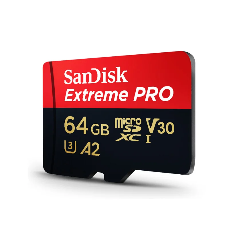 SDSQXCY-64GB Двойной флеш-накопитель sandisk extreme pro Micro SD Card до 170 МБ/с. A2 V30 U3 32 Гб 64 Гб 128 ГБ флэш-памяти TF карта, карта памяти Micro SD с адаптером SD - Емкость: SDSQXCY-64GB
