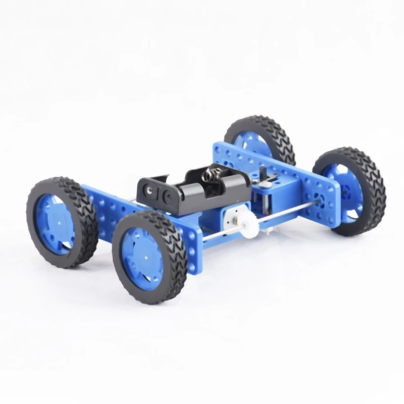 Diy два колеса обычный автомобиль Собранный игрушечный транспорт образовательная