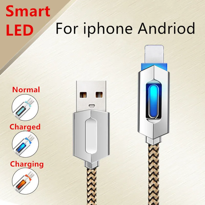 Высокая Скорость Smart Светодиодный Мощность Micro USB заряда синхронизации для Iphone 6 6s