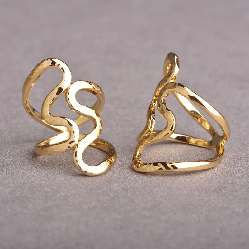 Женское кольцо в форме сердца Blucome золотистое большого размера аксессуар стиле