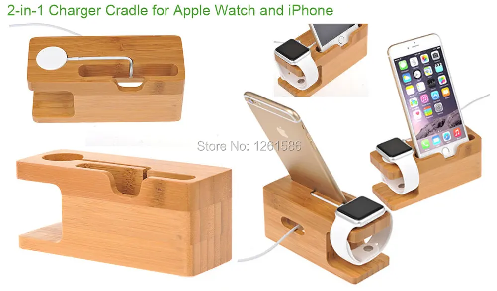 Деревянная зарядная док станция бамбуковая подставка для Xiaomi Huawei мобильный