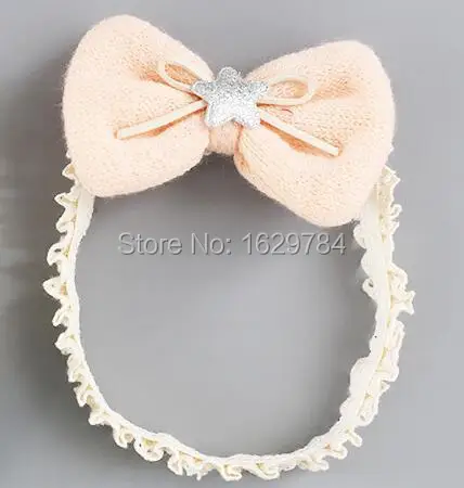 

Boutique 10pcs Fashion Cute Stretch Headbands Solid Kawaii Hair Bow with Glitter Star Soft Hairbands Princess Hair Accessories