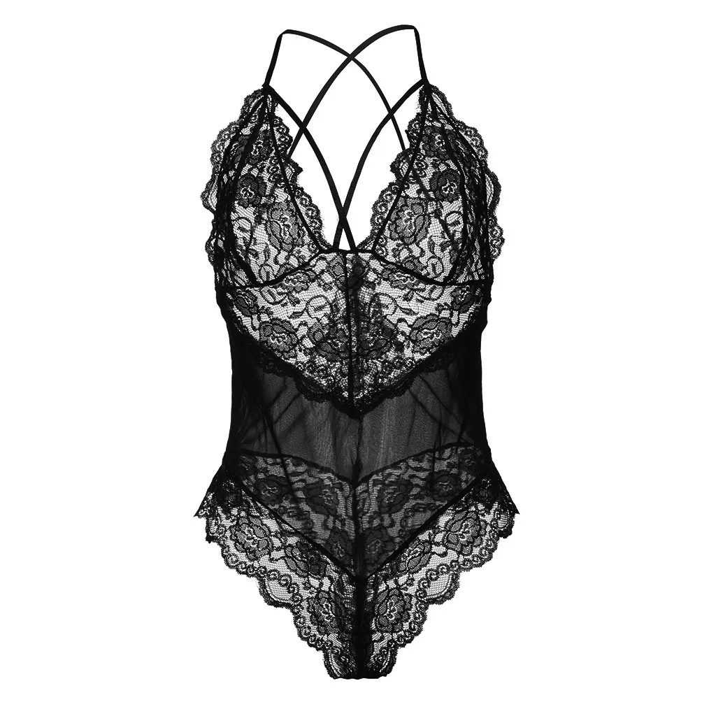 Для женщин нижнее белье новинка прозрачные с кружевным плетением Тедди боди