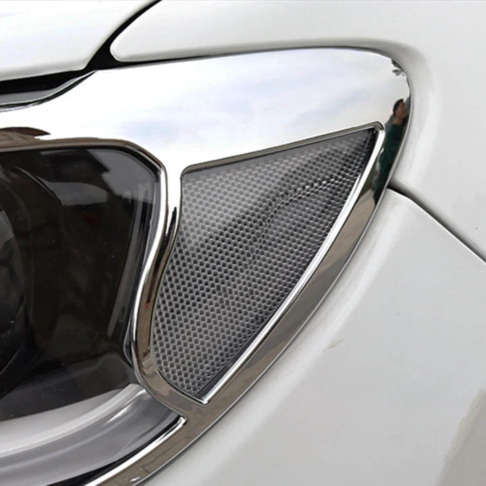 

Car Accessories ABS Chrome Exterior Headlight Light Front Head Light Lamp Protector Cover Trims 2Pcs For Jeep Compass 2017 2018