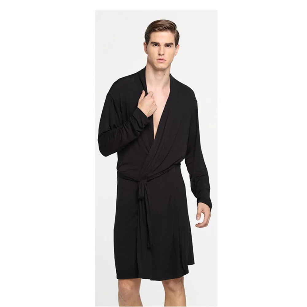 2019 Весна и Лето Плюс Размер модальный халат для мужчин с длинным рукавом тонкий