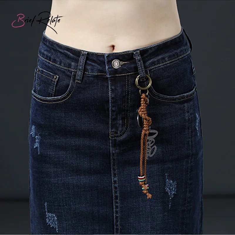 Синяя прочная эластичная джинсовая шлифовальная кромка с кисточками прямая