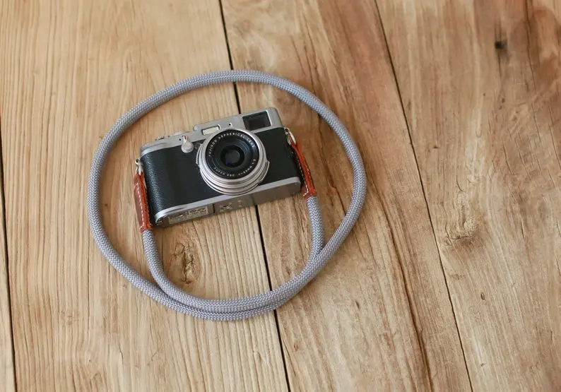 Серый трос для скалолазания 10 мм коричневая кожаная фотокамера ручной работы и