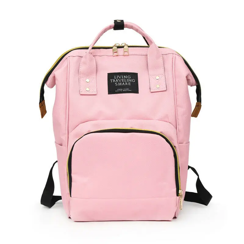 Light pink Модный рюкзак для мамы, многофункциональный рюкзак с большой вместительностью для детских подгузников, Повседневная Уличная сумка через плечо - Цвет: Light pink
