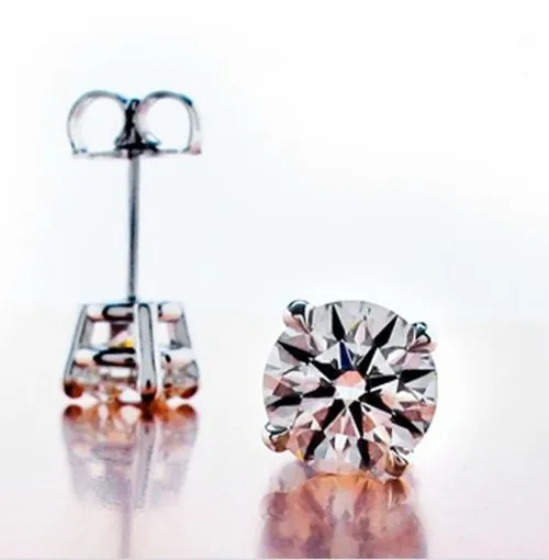 1CT/шт круглый бренд шпильки 925 блестящие SONA имитировать серьги-гвоздики с бриллиантами подлинное серебро высшей пробы Серьги Лучший подарок матери
