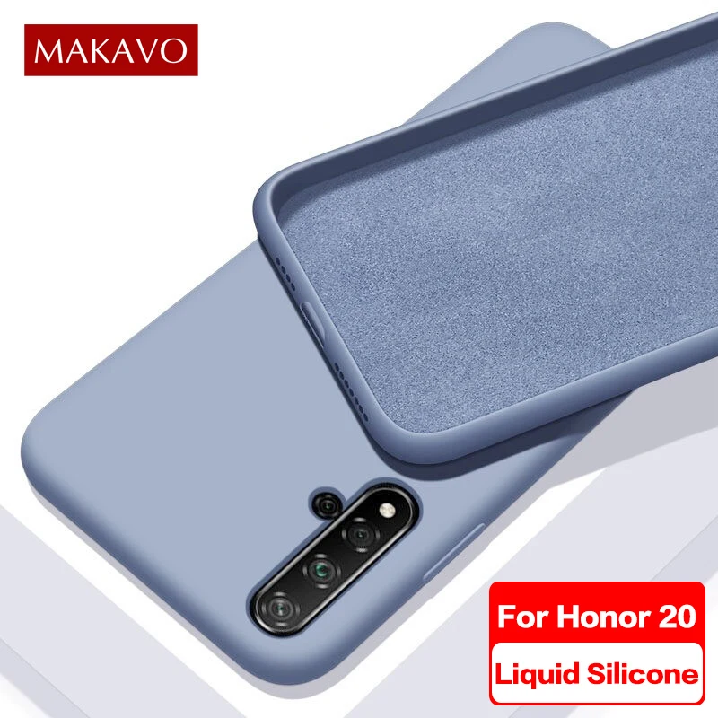 Чехол для Huawei Honor 20 Жидкая силиконовая резина мягкий чехол Pro Lite чехлы телефонов