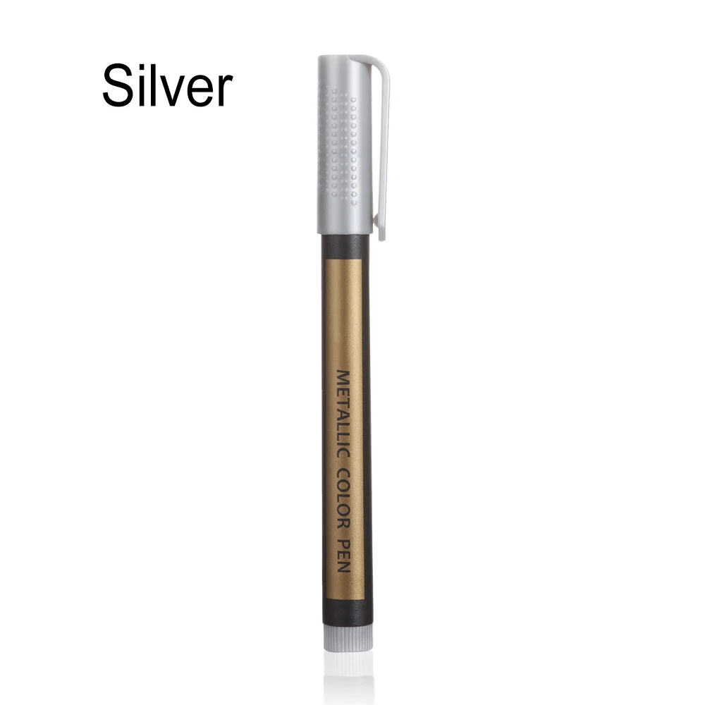 silver 1 шт. разные цветные металлические перманентные маркер-краски, Школьные Инструменты, краски по номерам, ручки, поделки, инструменты для рисования - Цвет: silver