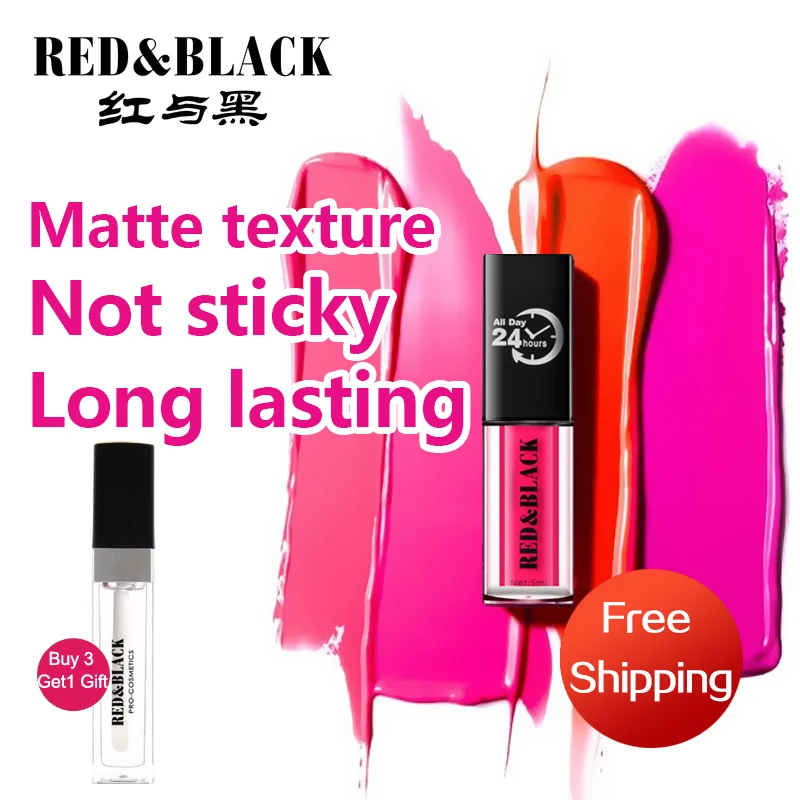 Красные и черные губы для макияжа 1 шт. матовый блеск губ брендовая Матовая жидкая