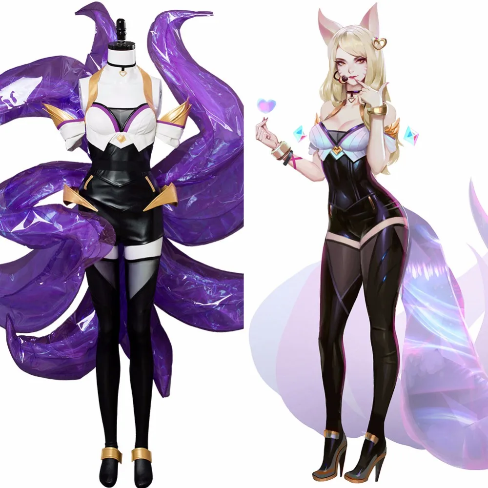 LOL KDA Косплей K/DA женский парик для косплея звезда Хранитель одежда Ahri Группа