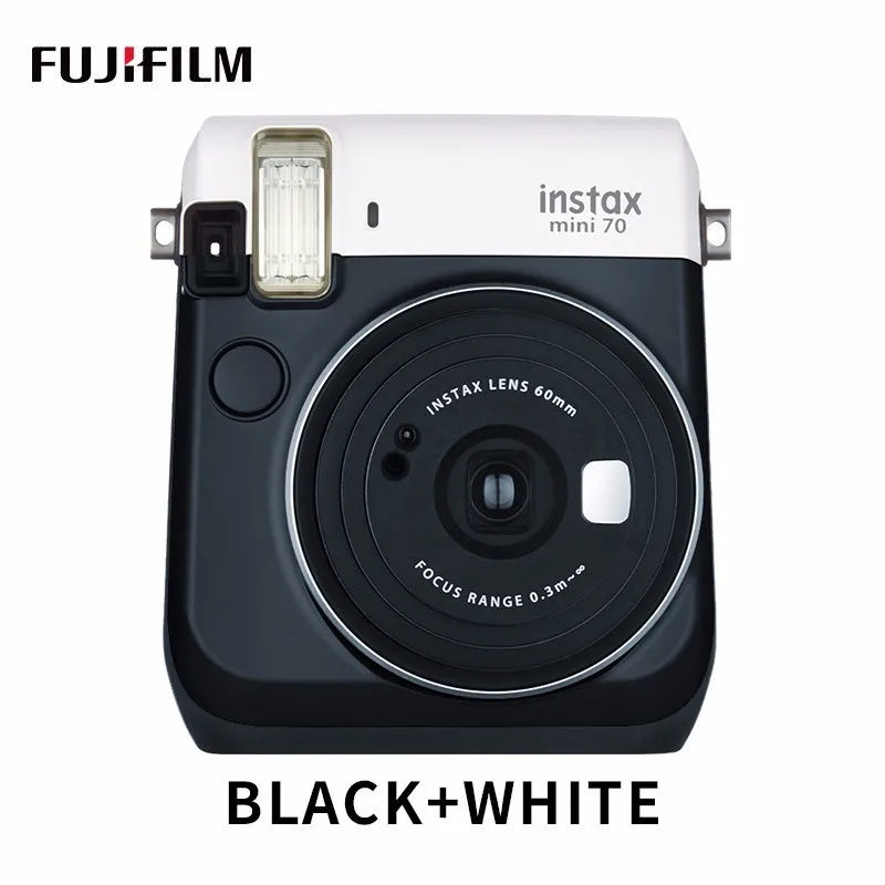 Black White 6 цветов Блокировка Fujifilm Instax Mini 70 мгновенная фотокамера красный черный синий желтый белый золотой - Цвет: Black White