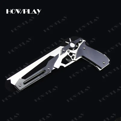 HowPlay пистолет с резиновой лентой Металлический Игрушечный Пистолет деревянная