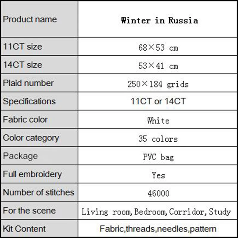 Зимние в России узоры для рукоделия рукоделие начинающих DMC 14ct и 11ct наборы