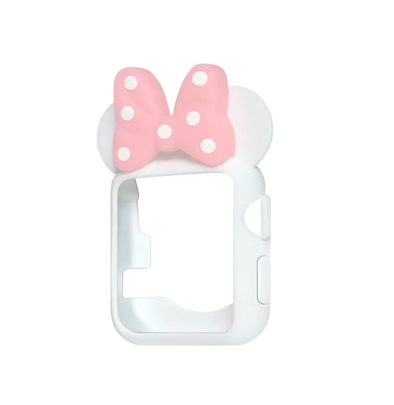 KLFS силиконовый чехол для Apple Watch band 38, 42, 40, 44 мм Iwatch Series4, 3, 2, 1, женская мягкая ТПУ Рамка, защитный чехол с Микки Маусом