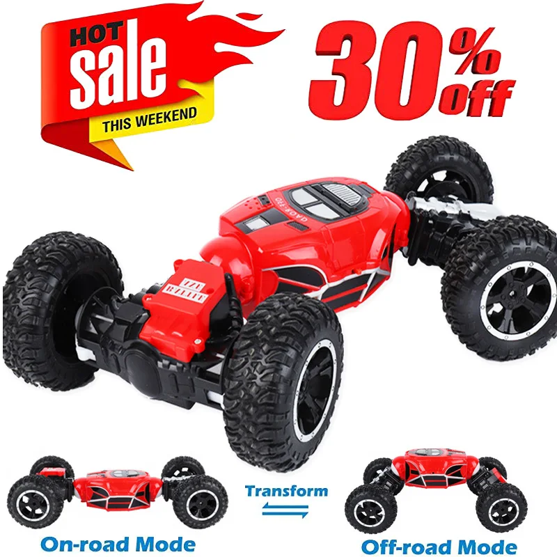 RC автомобиль внедорожные транспортные средства двухсторонний флип трюк 4WD 2 4 ГГц