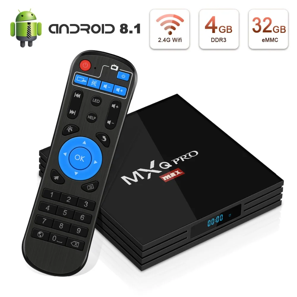 Leelbox Android 8 1 ТВ коробка 4 Гб Оперативная память 32 GB Встроенная RK3328 tv Box Поддержка k со