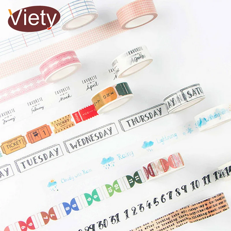 

1.5cm*7m Students Traveler Washi Tape DIY Decorative Scrapbooking Planner Masking Tape Sticker Kawaii Stationery School Supplies