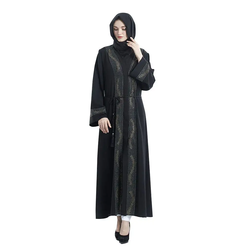 DSstyles мусульманские abaya женские кардиганы с v-образным вырезом горячее