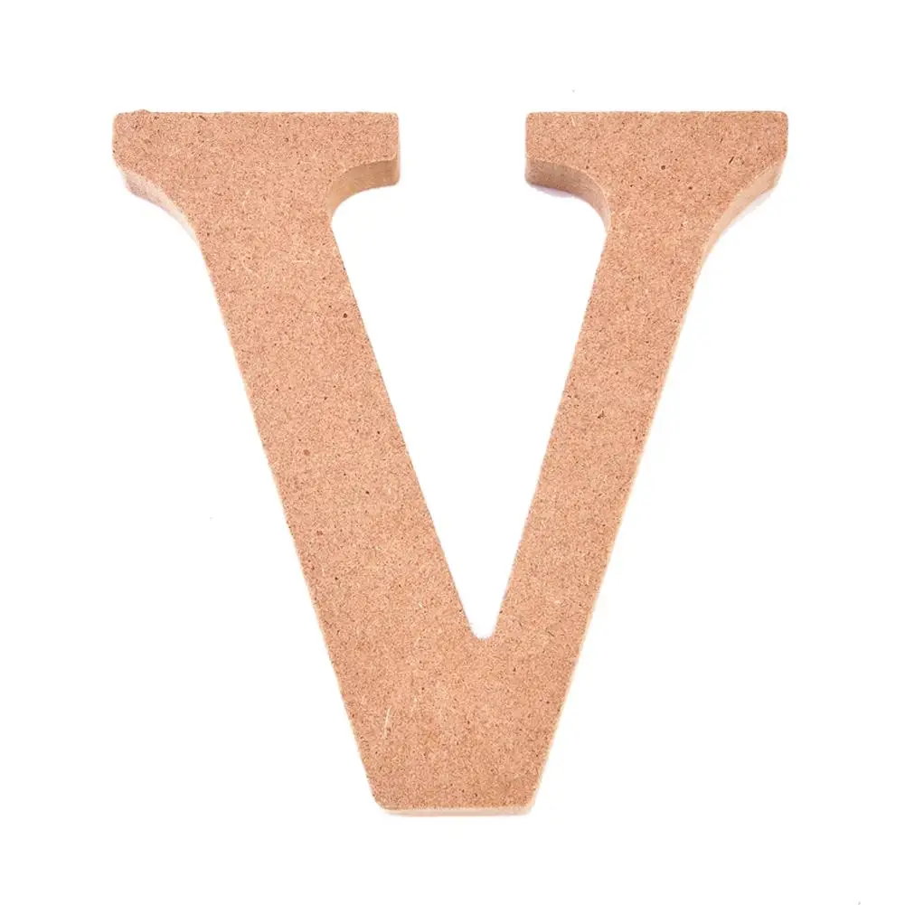 V DIY 26 больших A-Z Алфавит украшения деревянные поделки инновационные DIY буквы Украшения настольные орнаменты свадебное украшение Вечерние - Цвет: V