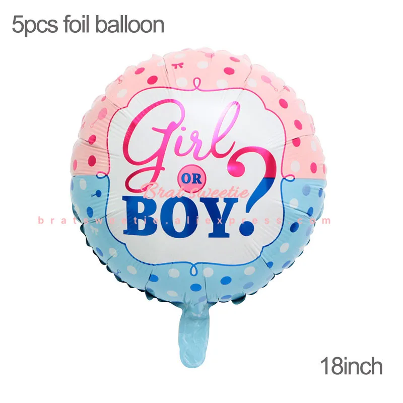 5pc 18in girl or boy Пол раскрывает воздушный шар девочка или Мальчик Письмо фольгированные шары ребенок душ 1 первый день рождения украшения Детские принадлежности - Цвет: 5pc 18in girl or boy