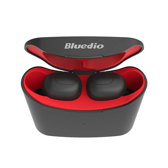 Bluedio T-elf TWS bluetooth стерео наушники гарнитуры мини настоящие беспроводные наушники спортивные гарнитуры с двойным микрофоном зарядный чехол - Цвет: Red