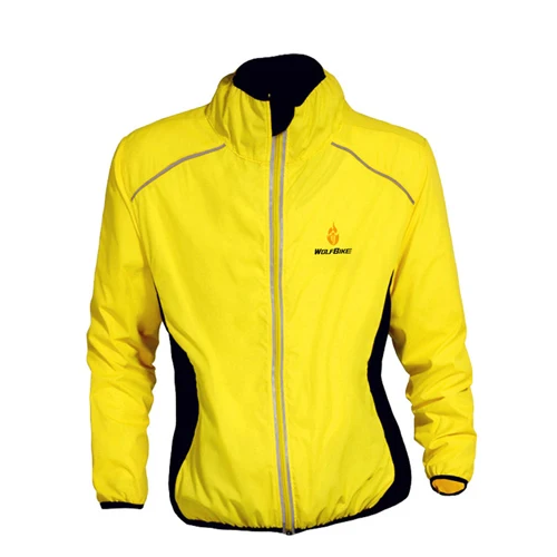 Yellow Cycling Jacke WOSAWE, дышащие куртки для велоспорта, мужские, ветрозащитные, непромокаемые, Спортивная, велосипедная куртка для бега, езды на горном велосипеде, одежда, дождевик - Цвет: Yellow Cycling Jacke