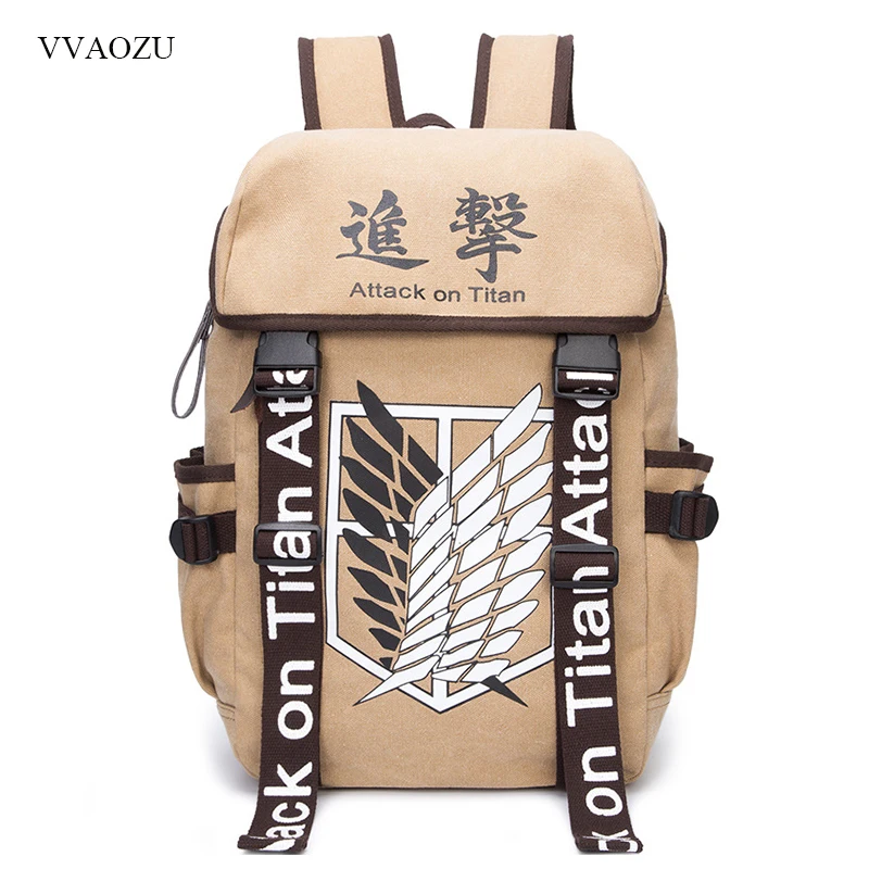 Аниме Косплей Атака Титанов Eren сумка мультфильм холст рюкзак Shingeki no Kyojin школьная