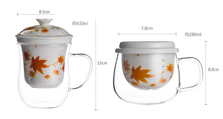 Термостойкая стеклянная Цветочная чашка керамический лайнер фильтр модные