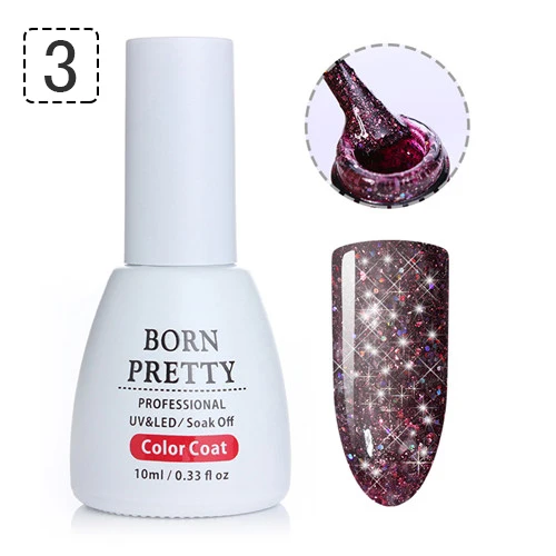BORN PRETTY 10 мл Платиновый Звездный гель Bling красочный замочить от маникюра УФ-гель для дизайна ногтей лак - Цвет: 3