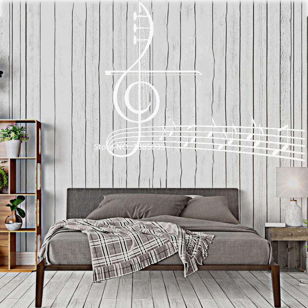 Настенная виниловая наклейка с музыкальными нотами настенная в виде скрипичного