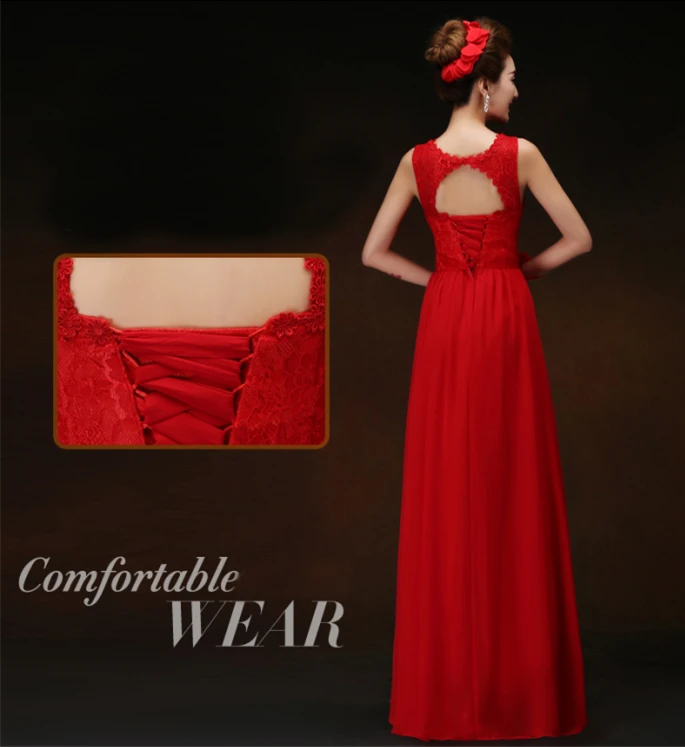 Длинное сдержанное красное Формальное шифоновое Вечерние жевное платье с баской