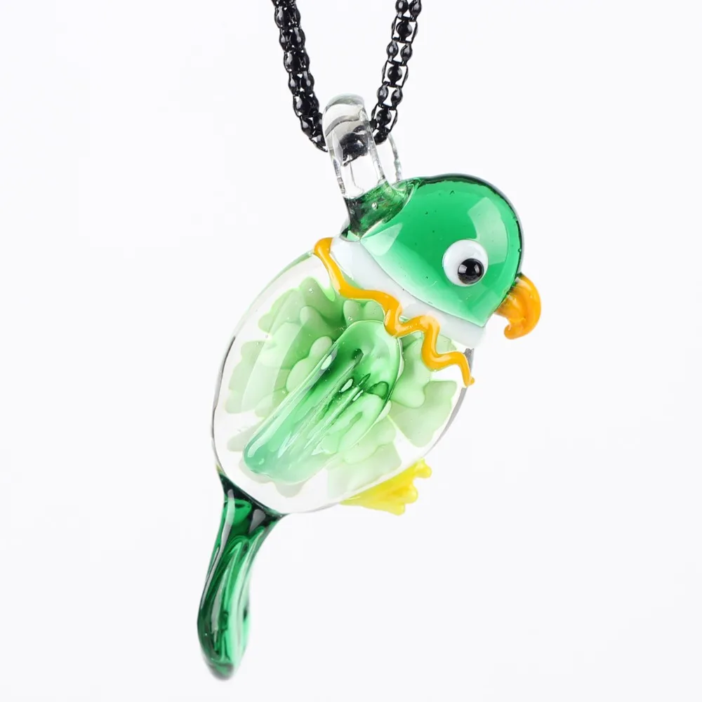 Ожерелье женское из муранского стекла с цветной глазурью и птицей|fashion jewelry|jewelry