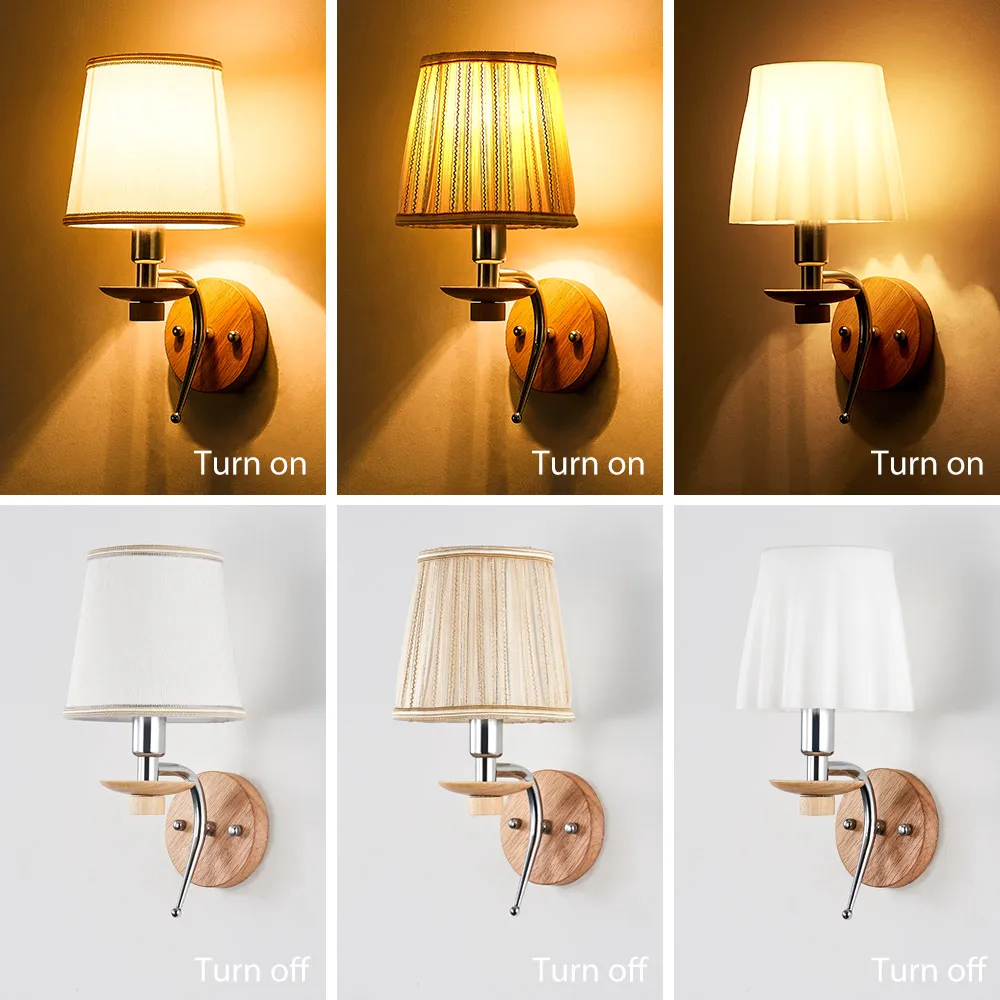 Светодиодная прикроватная настенная лампа светильник из дерева и алюминия для