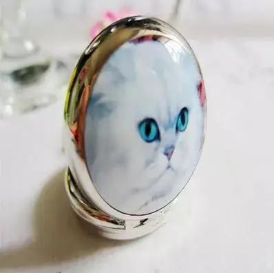 

New arrival Unique design lovely Blue eyes cat Enamel quartz pocket watches children pendant Necklace