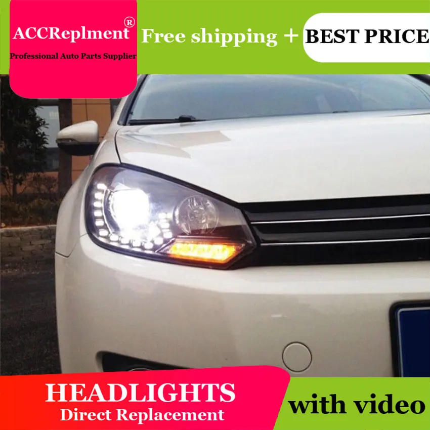 Авто. PRO 2009 2013 для гольф vw MK6 фары Тюнинг автомобилей 6 DRL светодиодный слезы глаза
