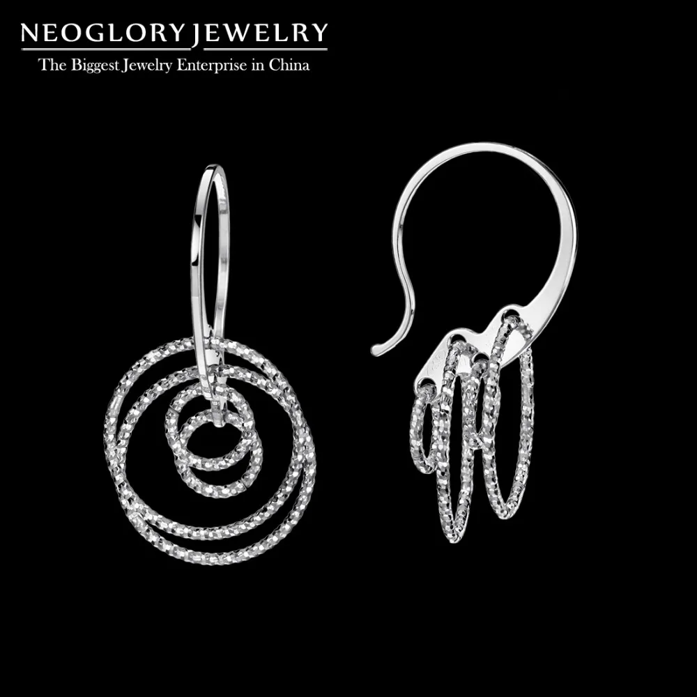 Neoglory Стерлинговое серебро 925 блестящий кулон висячие серьги для женщин свадебная