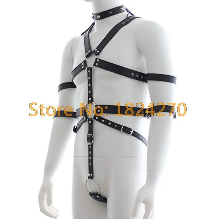 Мужское Сексуальное белье из ПВХ фетиш бондаж удерживающая искусственная кожа