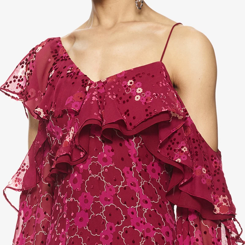 Boho Летнее женское платье шифон миди с открытыми плечами платья 2017 короткое